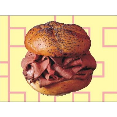 Roast Beef Sandwich Rectangle Badge w/ Bar Pin (2"x3")
