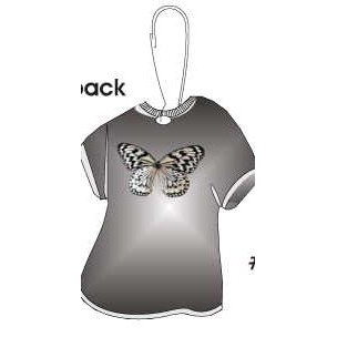 Black & White Butterfly T-Shirt Zipper Pull