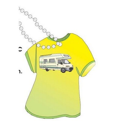 Recreational Vehicle 2 T-Shirt Key Chain w/ Black Back (4 Square Inch)