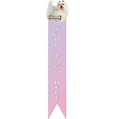Maltese Dog Bookmark w/ Black Back