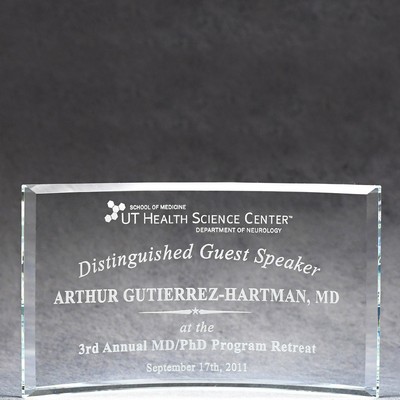 Crystal Clear Crescent Award - 7"x13"