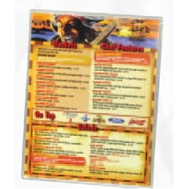 Clear Heat Sealed Single Panel Menu Jackets (11"x17" Insert)PER DOZEN
