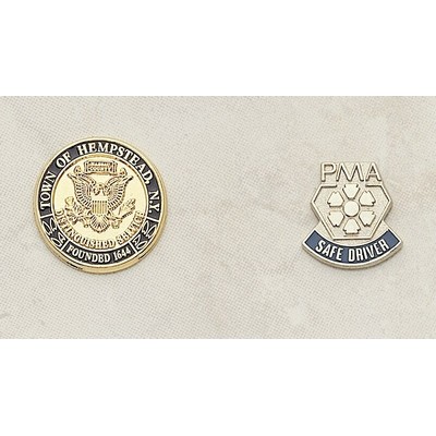 Die Struck Lapel Pin w/ 2 Colors Epoxy Colorfill (Up To 1-1/8")