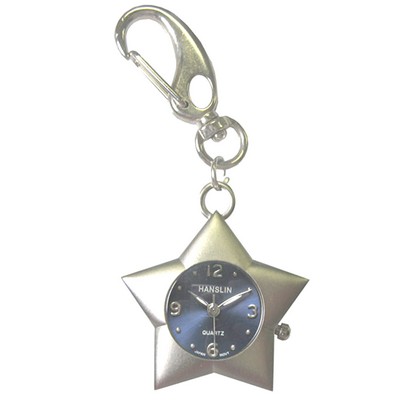 Dark Blue Star Shape Key Chain Quartz Watch