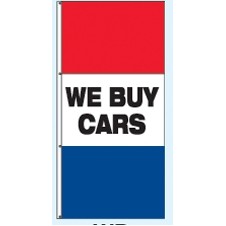 Single Faced Authorized Dealer Drape Flags (We Buy Cars)