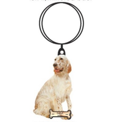 English Setter Dog Keychain w/Mirrored Back (10 Square Inch)