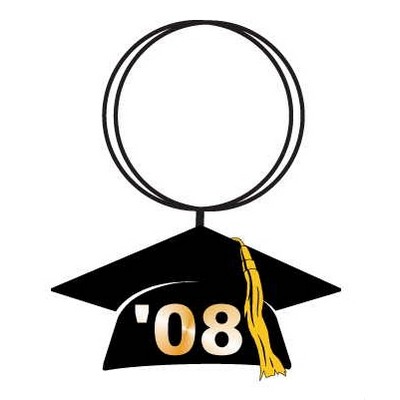 Graduation Cap Keychain w/Mirrored Back (10 Square Inch)