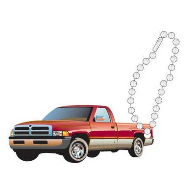 Red Pick Up Truck Promotional Key Chain w/ Black Back (10 Square Inch)