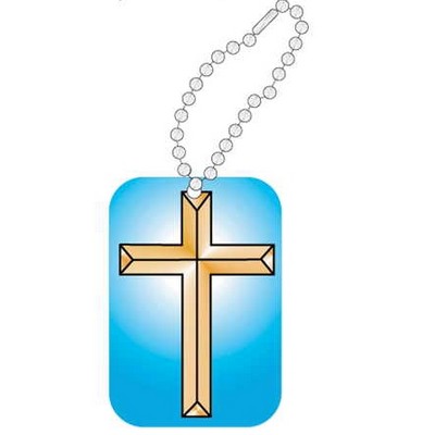 Gold Cross Promotional Key Chain w/ Black Back (10 Square Inch)