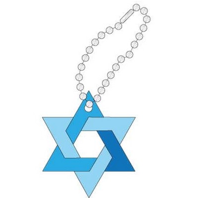 Star Of David Promotional Key Chain w/ Black Back (10 Square Inch)
