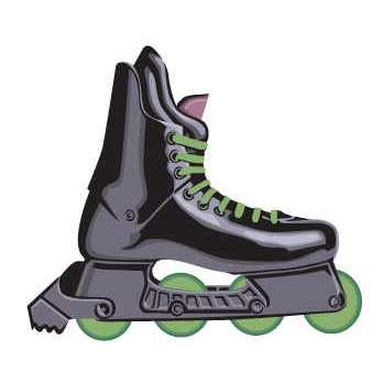 Roller Blade Promotional Magnet w/ Strip Magnet (10 Square Inch)