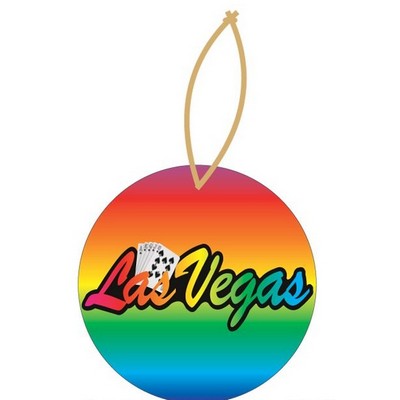 Las Vegas w/ Royal Flush Ornament w/ Clear Mirrored Back (2 Square Inch)