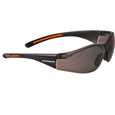 Gray Lightweight Wrap-Around Safety Glasses w/ Nose Piece