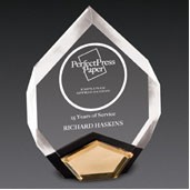 Gold Marquis Tear Drop Acrylic Award - 7" x 9" x 3/4"