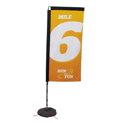 7' Premium Rectangle Sail Sign Flag, 1-Sided, Scissor Base