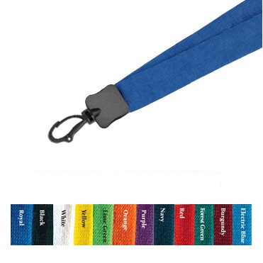 1" Cotton Lanyard w/ J-Hook (Blank)