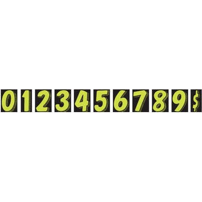 Windshield Number Decals - 11 1/2 " (Fluorescent Green/Black)