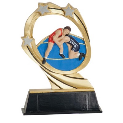 7" Wresting Cosmic Resin Figure Trophy