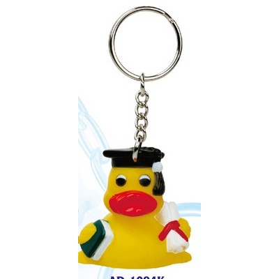Mini Rubber Graduation Duck Key Chain©