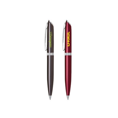 Aluminum Diamond Ballpoint Twist Metal Pen - Shiny
