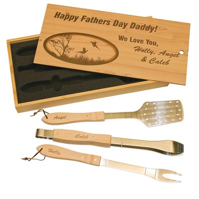 BBQ Tool Gift Set - Laser Engraved, Closeout
