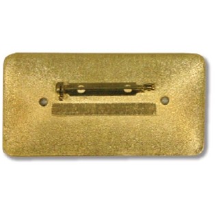 Gold Aluminum Framed Metal Badge w/Pin Backing Blank (2-3/4"x1-3/8")