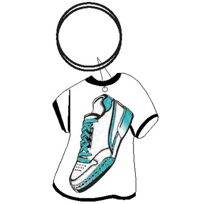 Sneaker T-Shirt Key Chain w/Clear Mirror Back (6 Square Inch)