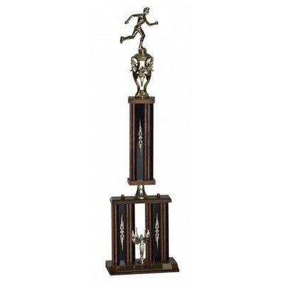 29" 3 Column American Hardwood Trophy w/Pedestal