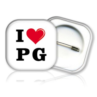 1 9/16" Square Shaped Tin Button