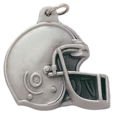 Football Helmet Pewter Silver Key Chain