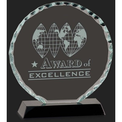 Ultra Modern Collection Circle Facet Glass Award - 6 1/2'' H