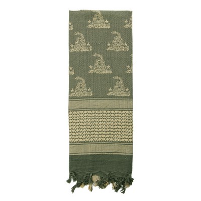 Foliage Green Deluxe Shemagh Tactical Desert Scarves W/Gadsden Snake