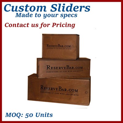 Custom Stained Slider-top Wood Crate / Custom Wood Crate - Made to Order