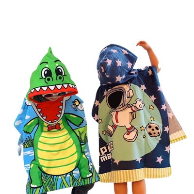 Full Color Microfiber Kids Hooded Beach Towel