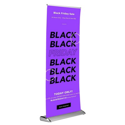 34"x79" Single-Sided Premium Retractable Banner w Dye Sublimation Print on 600 Polyester