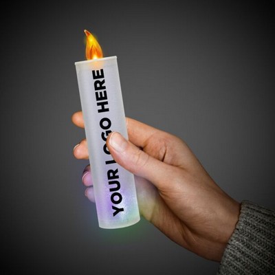 LED Silver Glitter Candle