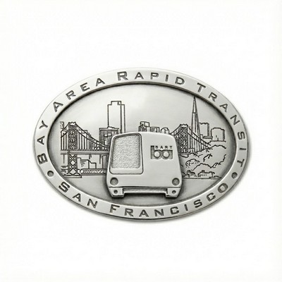 Solid Pewter Small Size Satin Finish Buckle (Up to 2 1/4" Length)