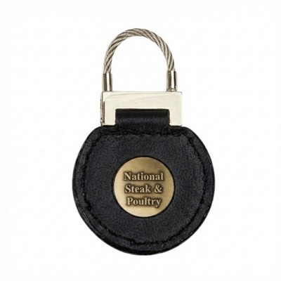 Eclipse Black 3/4" Continuity Leather Key Tag w/ Nickel Cable