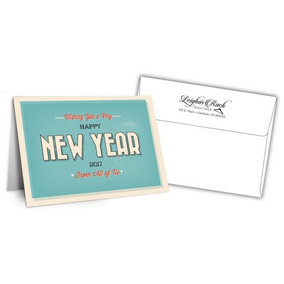 5" x 7" Holiday Greeting Cards w/ Imprinted Envelopes - Happy New Years