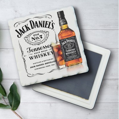 Custom Printed Ceramic Stone Magnet with Chiseled Edge - Basic Print