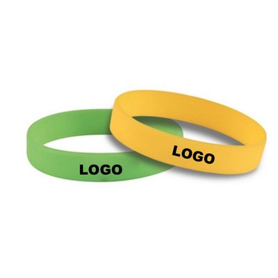 Embossed/Color Accented Silicone Custom Wristband (.5"w)