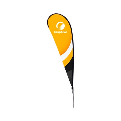 2.08' x 5' Teardrop Flag Package with cross base with water bag