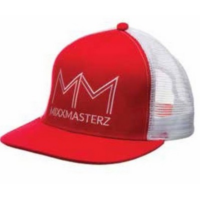 Hero Cap w/Flat Bill Structured Acrylic Serge & White Mesh Back