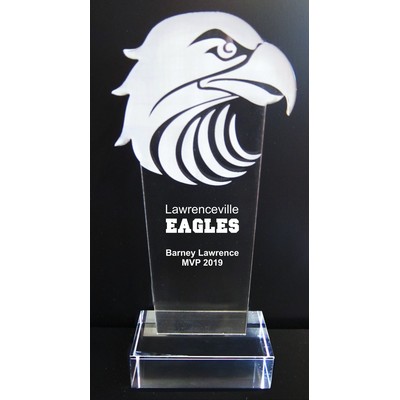 EXCLUSIVE! Acrylic and Crystal Engraved Award - 9-1/2" Tall - Eagle