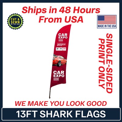 13' Shark Flag - Single Sided (Print Only) - Made in the USA