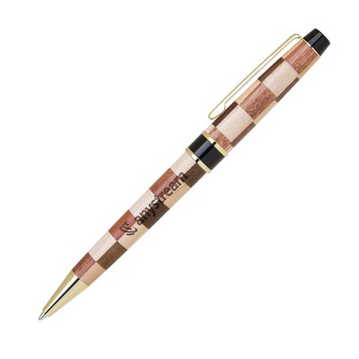 Terrific Timber-13 Checkerboard Wooden Pen