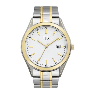 TFX Distributed by Bulova® Men's 2-Tone Bracelet Watch w/White Dial