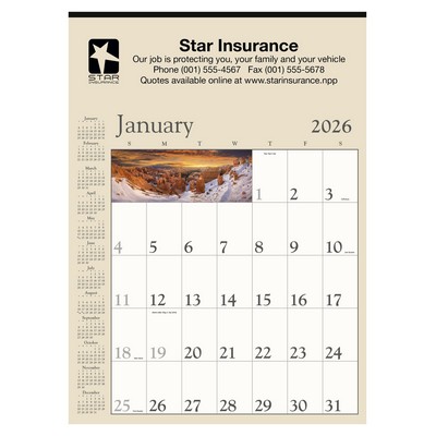 Triumph® Calendars Decorator Memo (Tan) Calendar