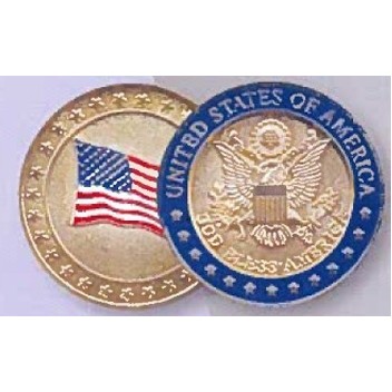 Stock United States of America Flag 2 Sided Coin