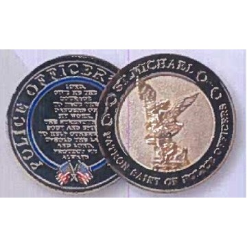 Stock 2 Tone Police Officer 2 Sided Coin